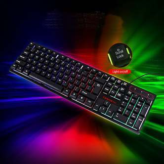Gaming tastatur med backlight LED lys & affjedring på tasterne