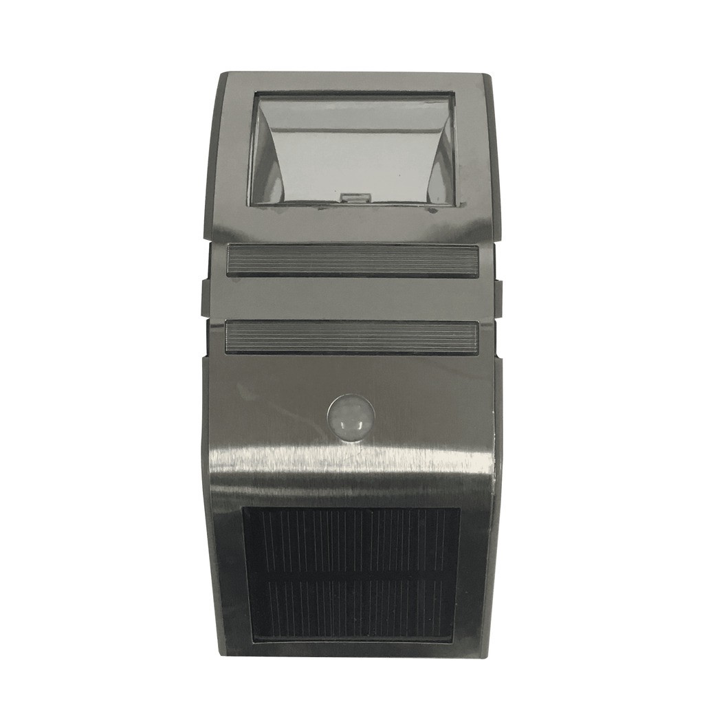 LED-solcelle væglampe m/sensor (sort eller sølv) - Sølv