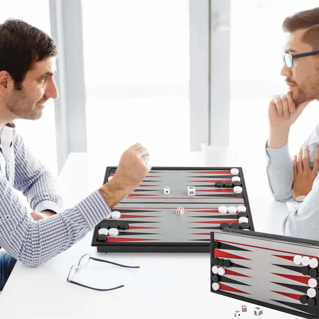 Backgammon  -  Magnetisk Spil til Rejser og Hjemmebrug