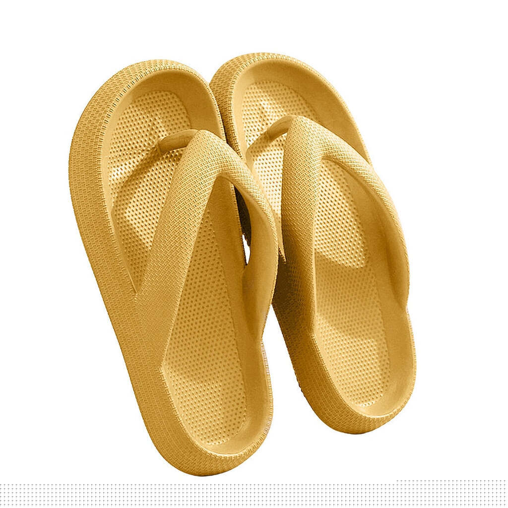 Tåsplit Slippers - Bløde, Skridsikre og i flere flotte farver (Kendt som Happy Flops) - Gul / EU 36/37