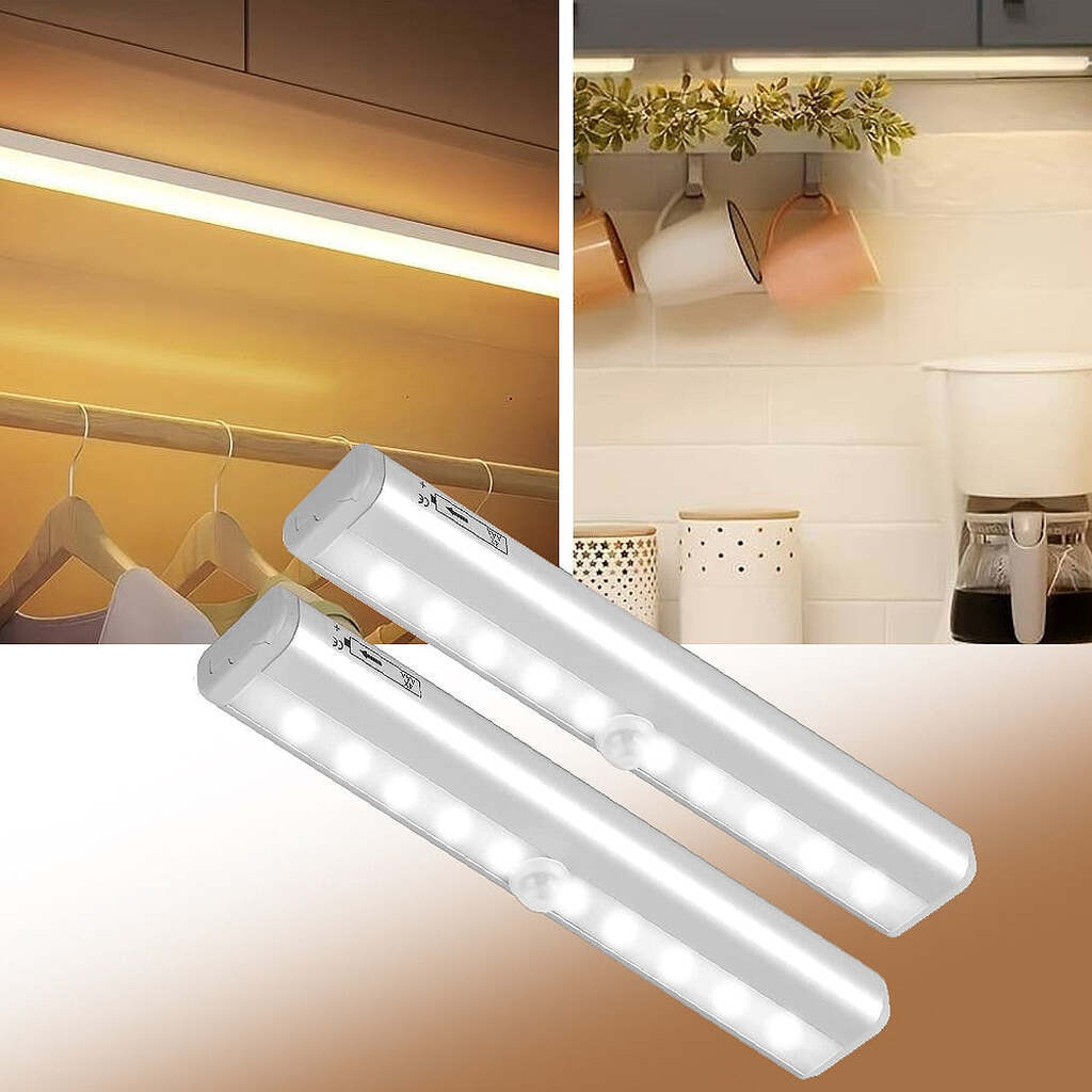 LED skabslampe m/sensor - varm hvid - 200 Lumen - 6 LED (10x3x1.6)