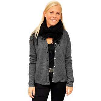 Uldtrøje i lækker Pashmina uld - mørkegrå (100% cashmere) - Large