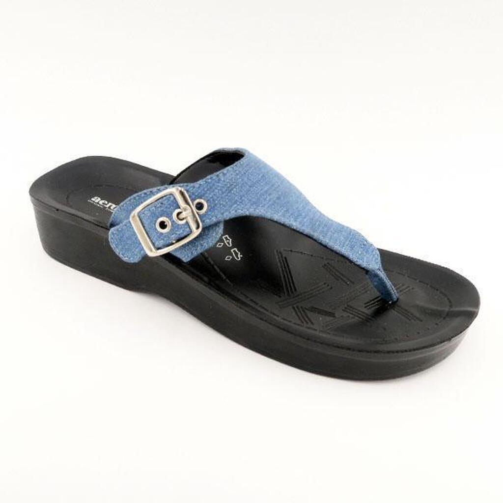 Sandaler Aerosoft model Light Blue Canvas m/tåsplit - 36