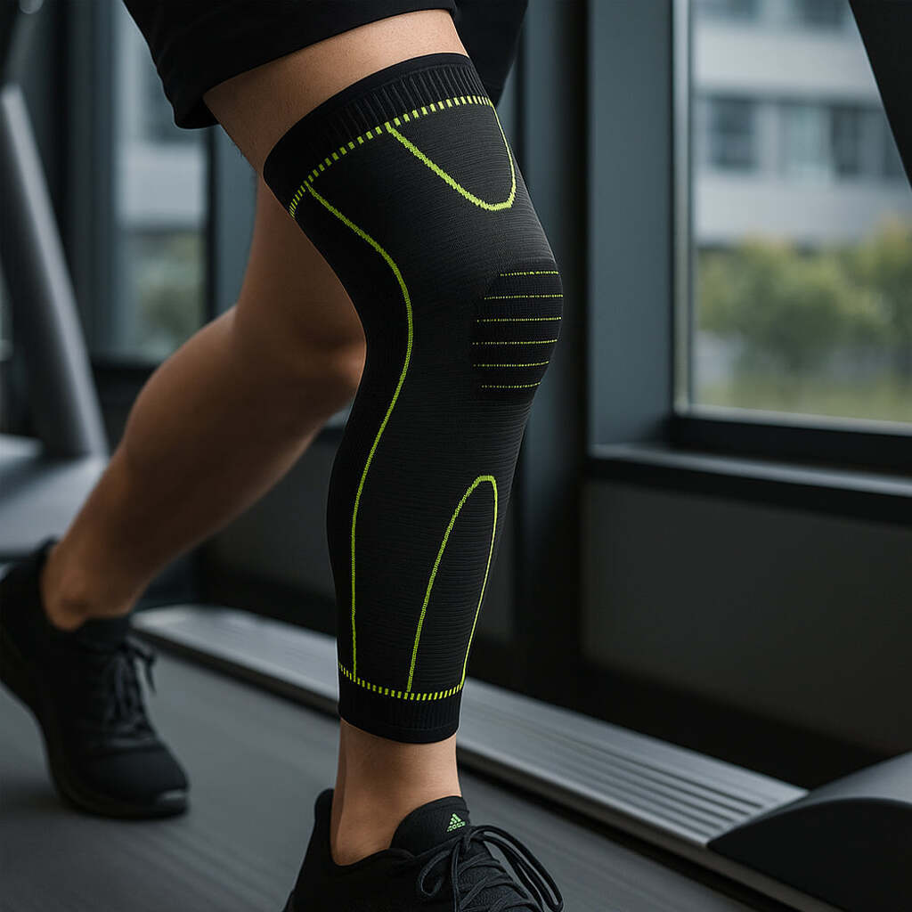 Langt knæbind med kompression