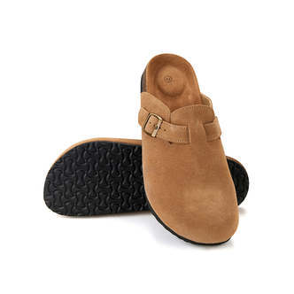 Komfort og stil i ét  -  Klassiske kork-sandaler med lukket tå - Karamel / EU 37