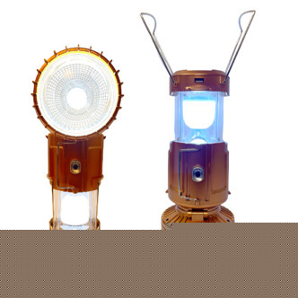 LED Camping Lampe m/batteri - kobber eller sølv - oplades via solceller - Sølv