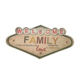 Retro Skilt FAMILY med lys
