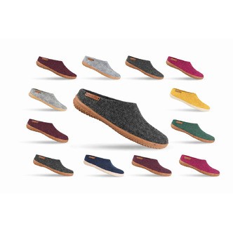 Uldtøffel (100% ren uld) m/Gummisål - Dansk Design fra SHUS - brun / 39