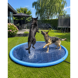 Hundepool med vandsprinkler (fås i størrelser til store og små hunde) - 150 cm.