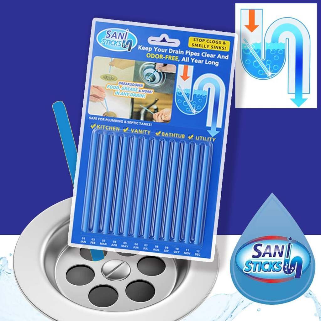 Sani Sticks Afløbsrens 12 stk. (Lavet af naturlige materialer)