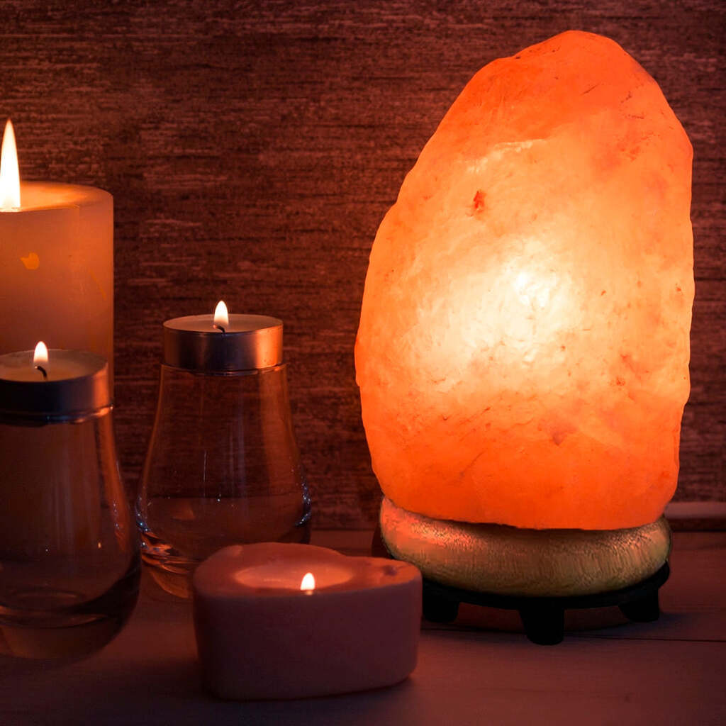 Himalaya saltlampe  -  lys, ro og naturlig stemning (2 størrelser) - 1.000 - 2.000 gram