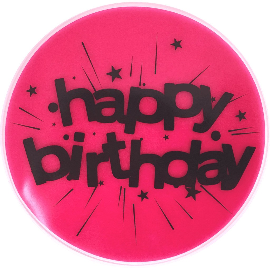 Klistermærker - Selvlysende - Happy Birthday Yellow