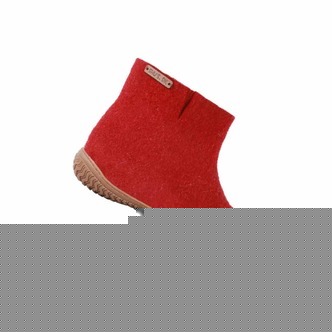 Uldstøvle (100% ren uld) m/Gummisål  - Dansk Design fra SHUS - roed / 42