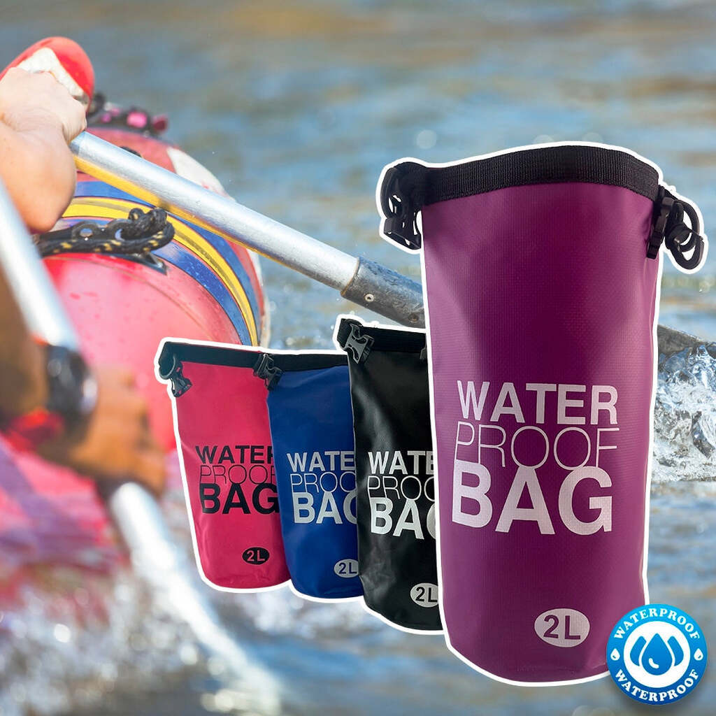 Dry bag 2 liter - Vandtæt taske - flere friske farver - - Blå