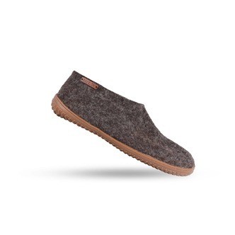 Uldhjemmesko (100% ren uld) m/Gummisål -Dansk Design fra SHUS - brun / 40