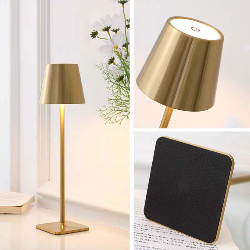 Bordlampe LED m/touch & genopladelig funktion - Sølv