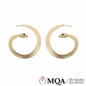 Øreringe, slange med sorte sten