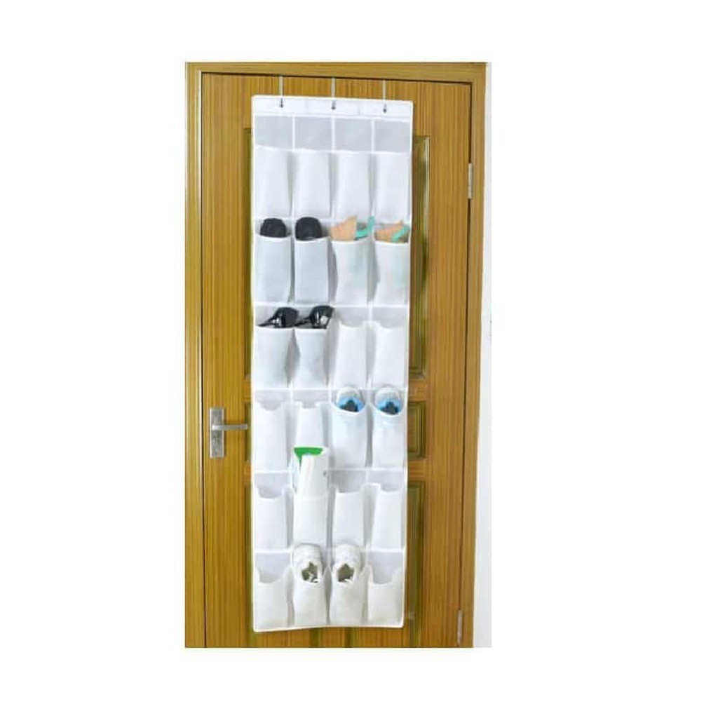 Skoholder til døren med 24 lommer - Sort