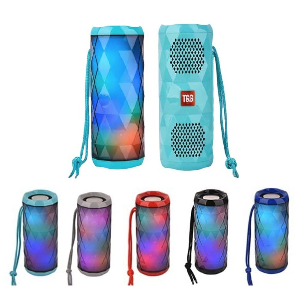 Bluetooth Højttaler 5W med seje LED lyseffekter og dobbelt bas - Rød