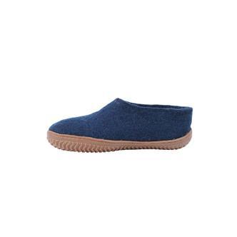 Uldhjemmesko (100% ren uld) m/Gummisål -Dansk Design fra SHUS - blaa / 38