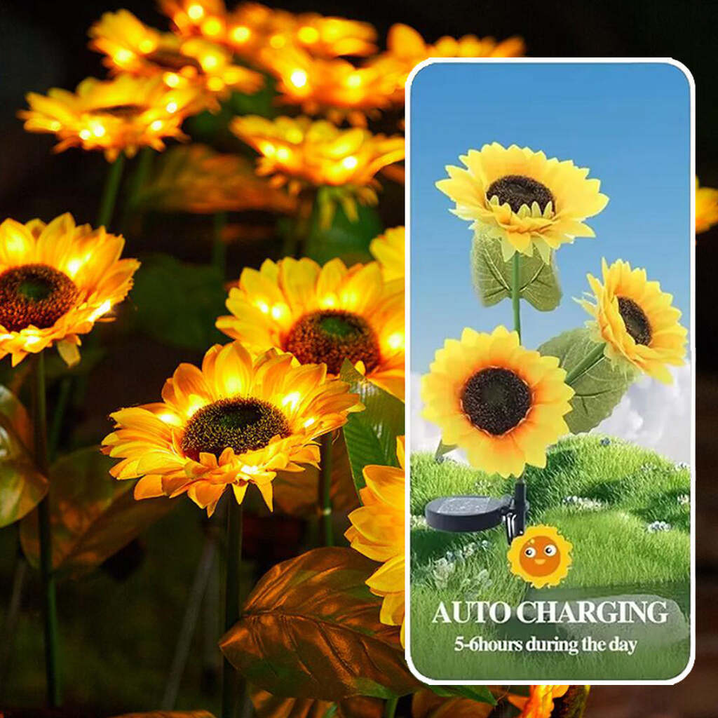 Solcelle lamper til haven - 1 blomst - 78 cm