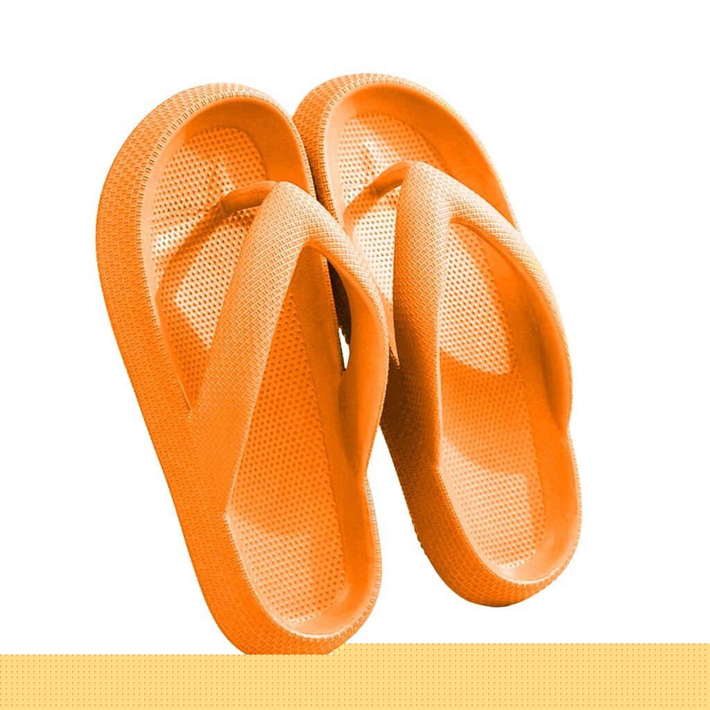 Tåsplit Slippers - Bløde, Skridsikre og i flere flotte farver (Kendt som Happy Flops) - Orange / 40/41