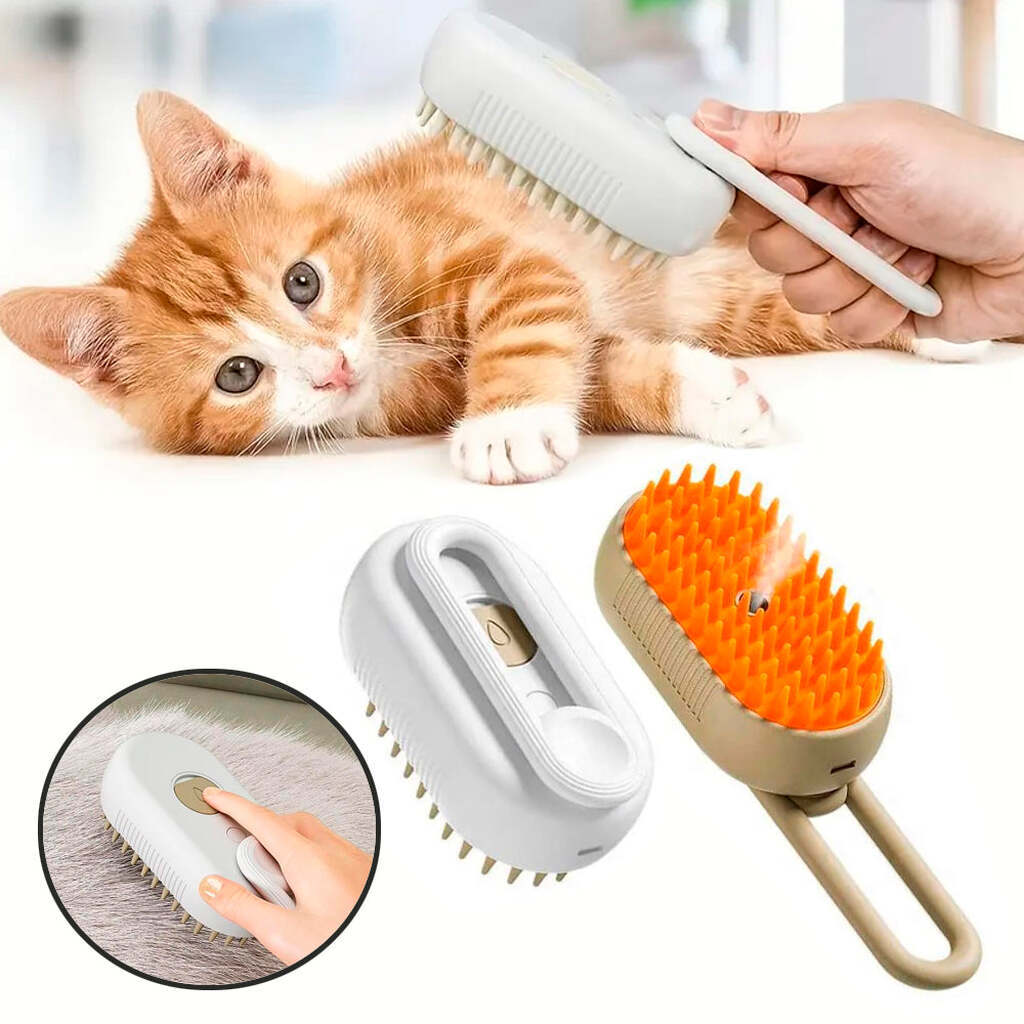 Damp Kæledyrs Børste 3-i-1 - Hvid