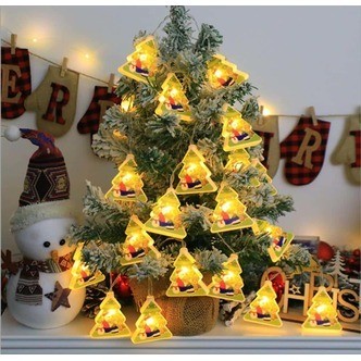 LED-lyskæde 2 meter m/Juletræ og Julemand (10 stk)