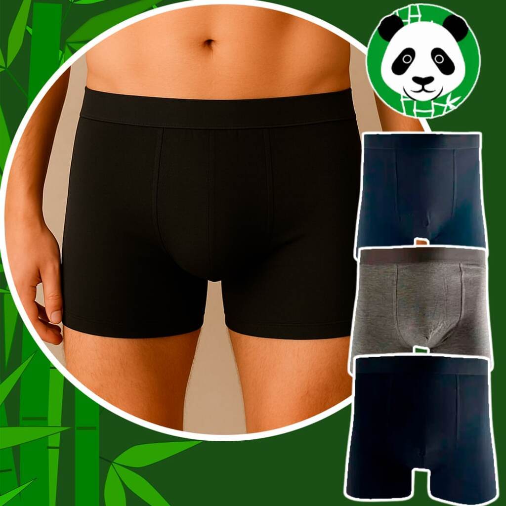 3 par Bambus Boxershorts til Mænd  -  Bløde & Åndbare Underbukser - EU M