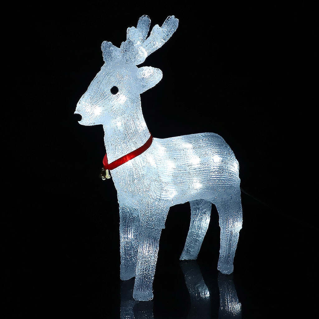 Rensdyr Akryl - højde 40 cm med LED-Lys