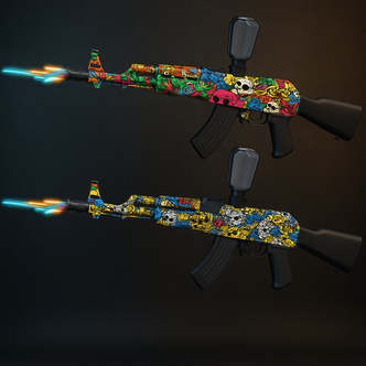 Gel Blaster AK47 - elektrisk med sejt lys og røg - Rød