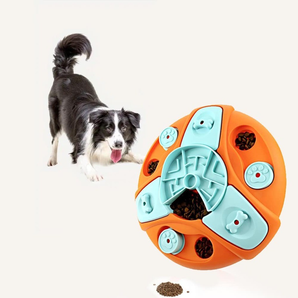 Interaktiv Foderskål  -  Langsom Fodring og Mentalt Stimulerende Leg - Orange