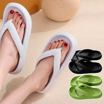 Tåsplit Slippers - Bløde, Skridsikre og i flere flotte farver (Kendt som Happy Flops) - Hvid / 38/39