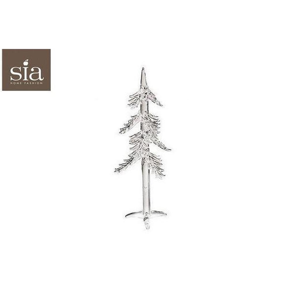 Elegant Glasjuletræ 22 cm  -  Transparent Juledekoration - 1 stk