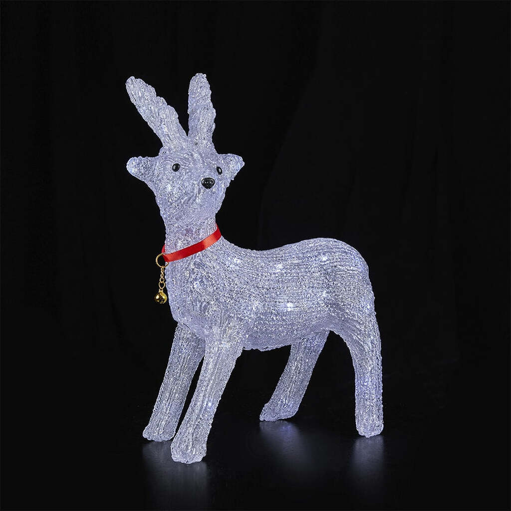 Rensdyr Akryl - højde 41 cm med LED-Lys