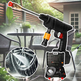 Højtryksrenser transportabel 26 bar/377 PSI  -  m/batteri 260W inkl. oplader og kuffert