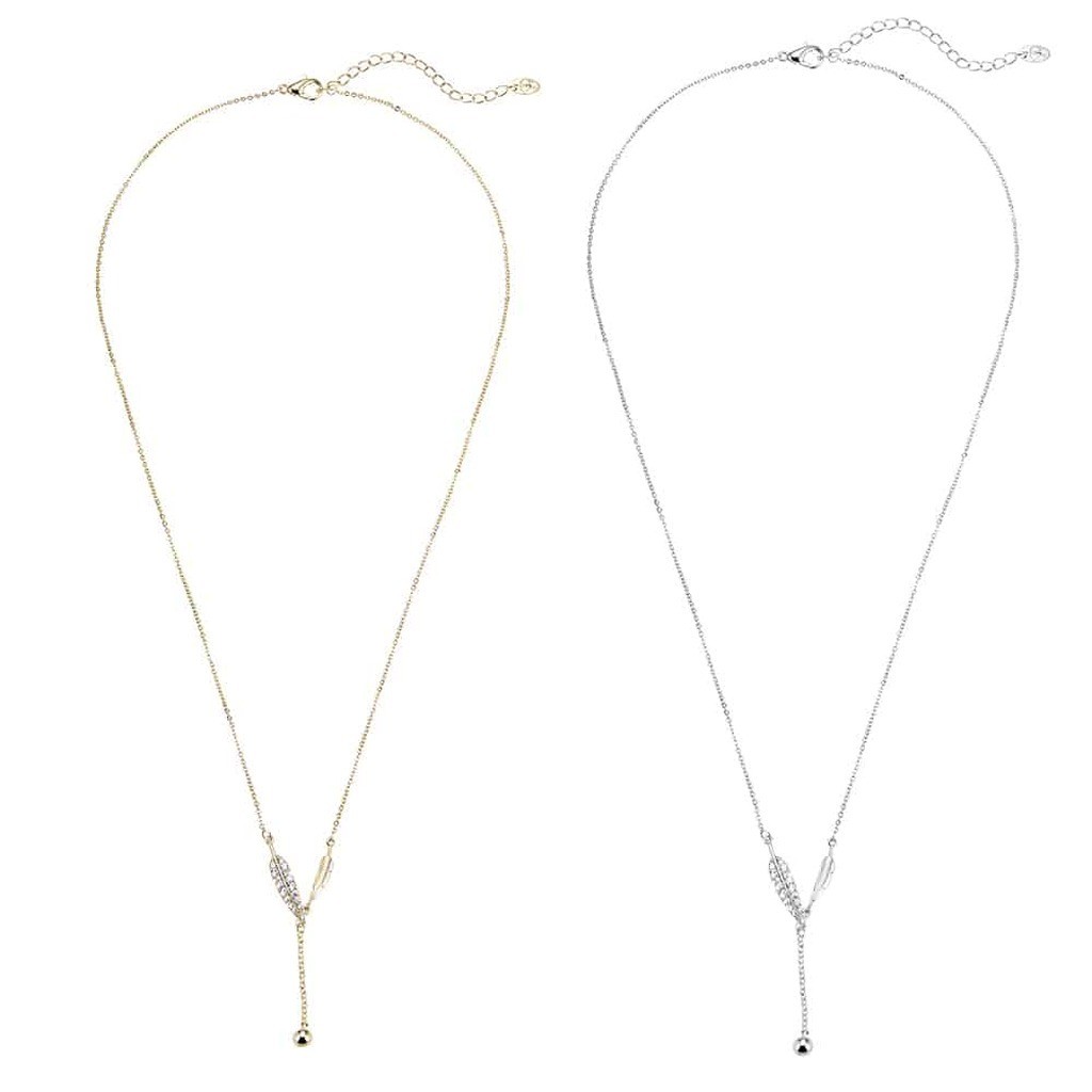 Halskæde, guld- eller sølvfarvet, små sten, justerbar - Sølv