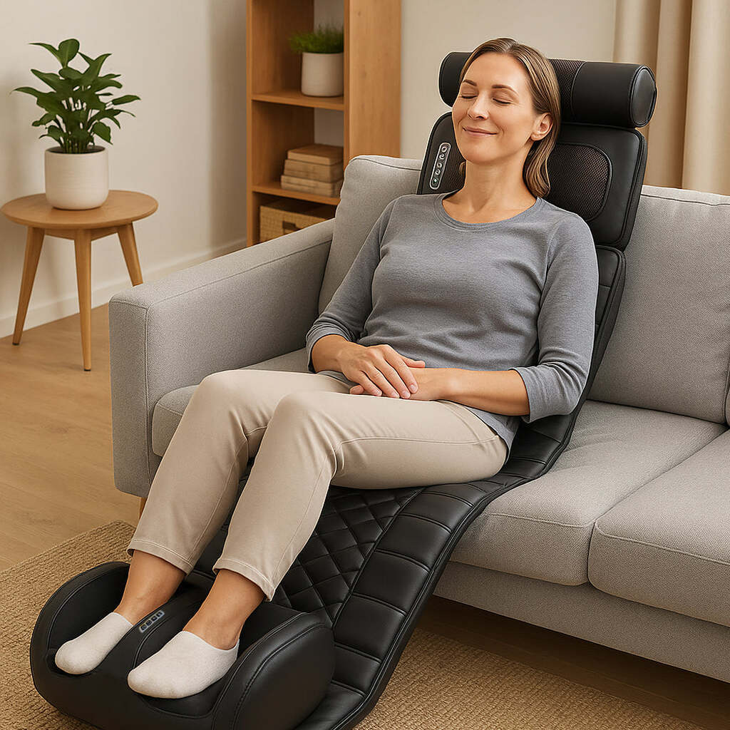 Elektrisk Massagemåtte m/varme og 10 zoner - Total afslapning fra nakke til fødder