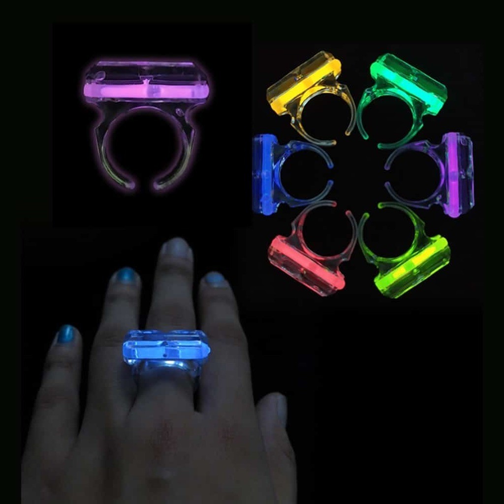 Selvlysende fingerring - flere farver - - Gul