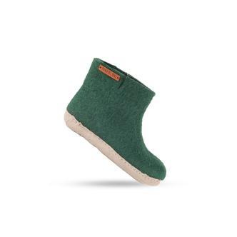Uldstøvle Børn (100% ren uld)  m/sål i skind - Dansk Design fra SHUS - blaa / 27