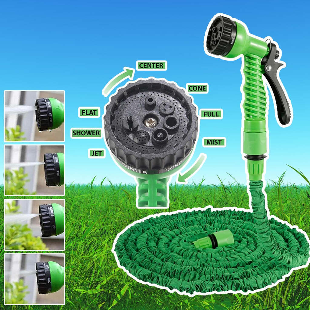 Magic Hose flex haveslange / vandslange - grøn eller blå - flere længder - - Grøn 7,5 meter
