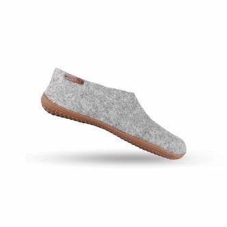 Uldhjemmesko (100% ren uld) m/Gummisål -Dansk Design fra SHUS - graa / 44