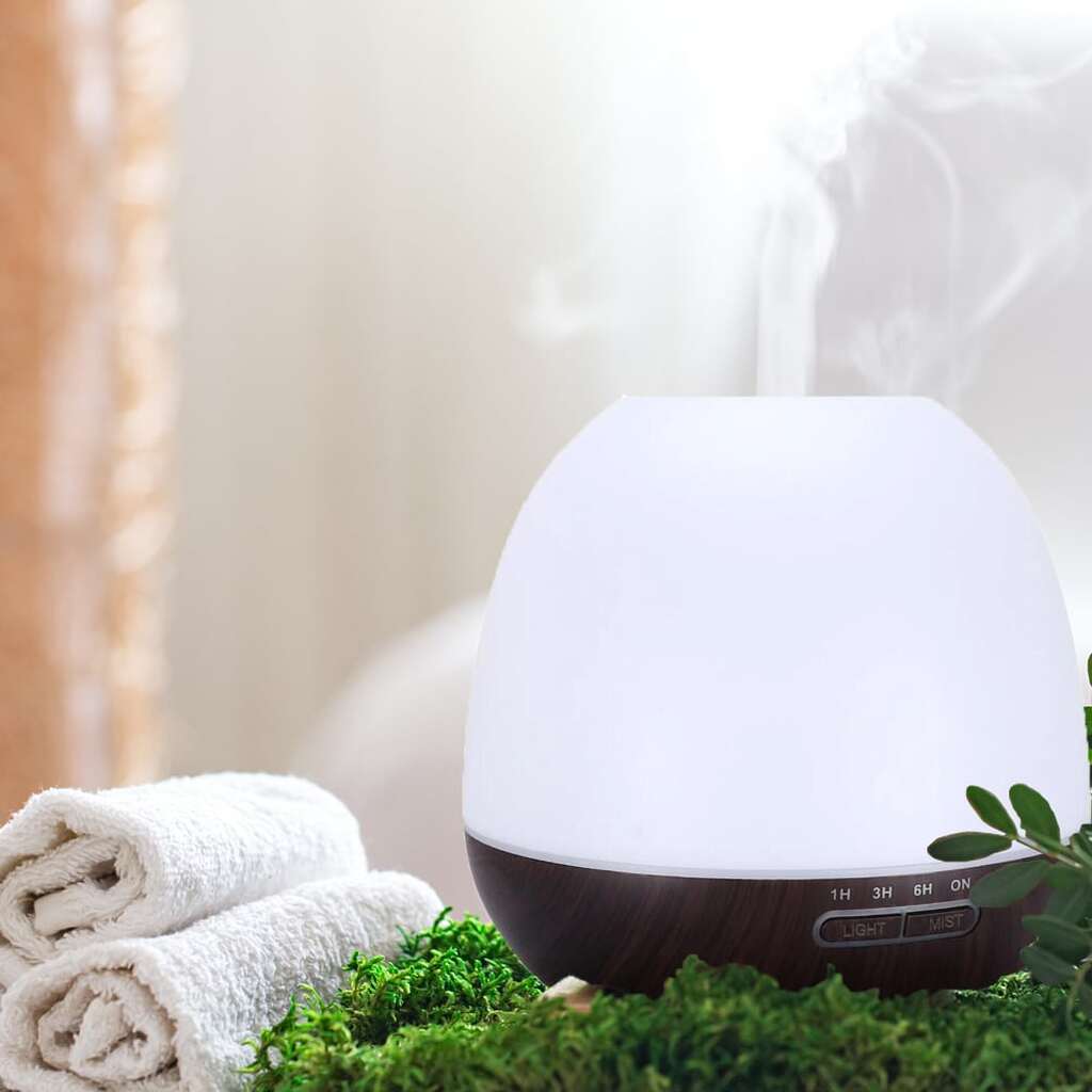 Aroma Diffuser 400 ML m/fjernbetjening - Stilren og smuk  -  2 farver - - Lys