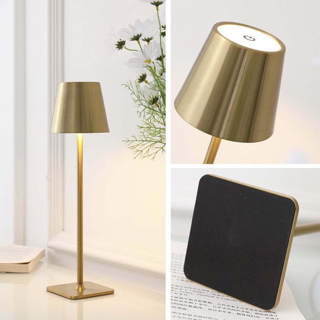 Bordlampe LED m/touch - ledningsfri - 4 farver - Hvid