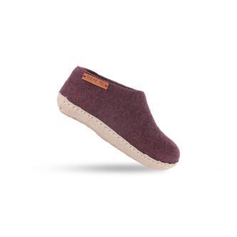 Uldhjemmesko Børn (100% ren uld)  m/sål i skind - Dansk Design fra SHUS - 32 / groen