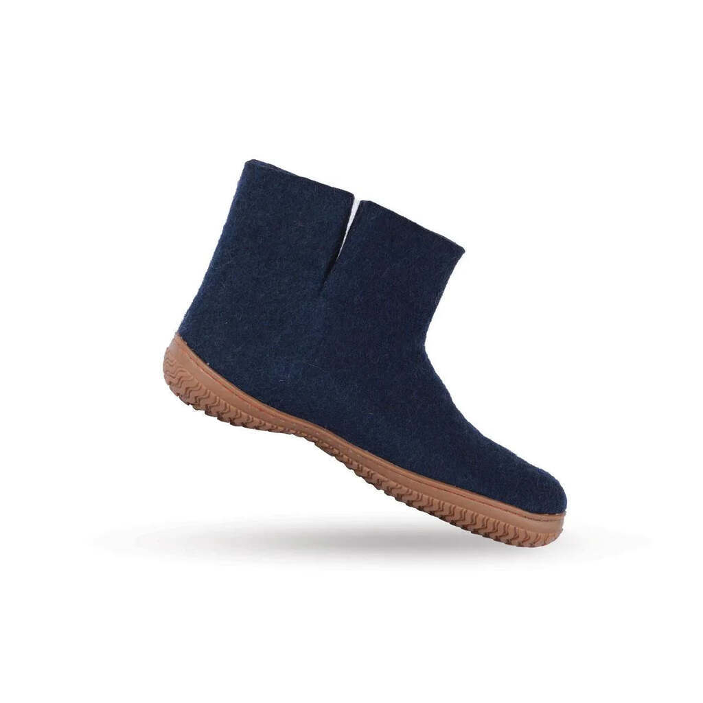 Uldstøvle (100% ren uld) m/Gummisål  - Dansk Design fra SHUS - blaa / 36