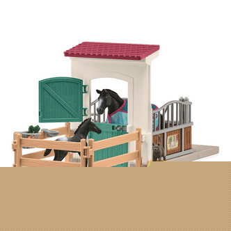 Hesteboks med appaloosa-hoppe og føl