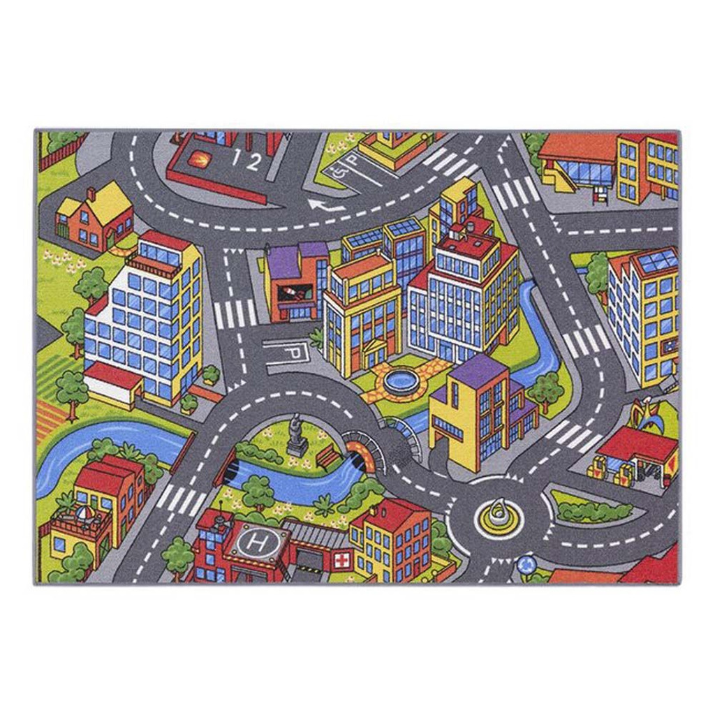 Gulvtæppe, Legetæppe City 95x133 cm