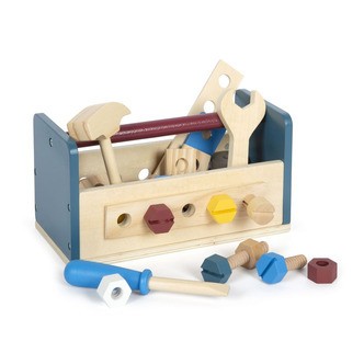 Værktøjskasse og arbejdsbænk