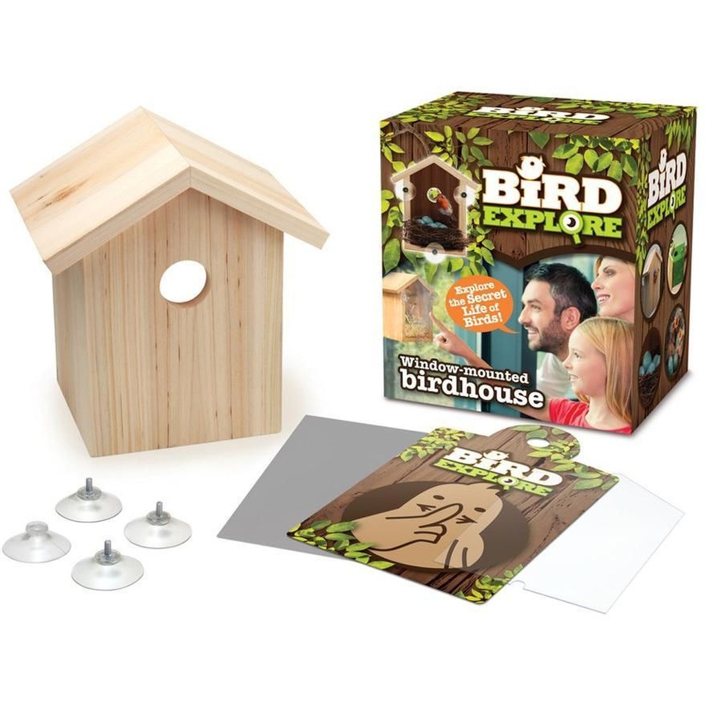 Fuglehus med gennemsigtig plade